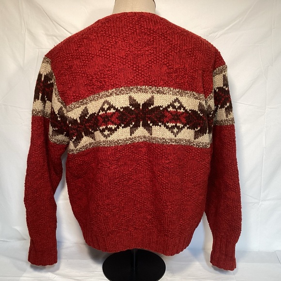 Polo Ralph Lauren Vintage Men's Southwestern Aztec Wool Hand Knit Sweater Large - Picture 4 of 10